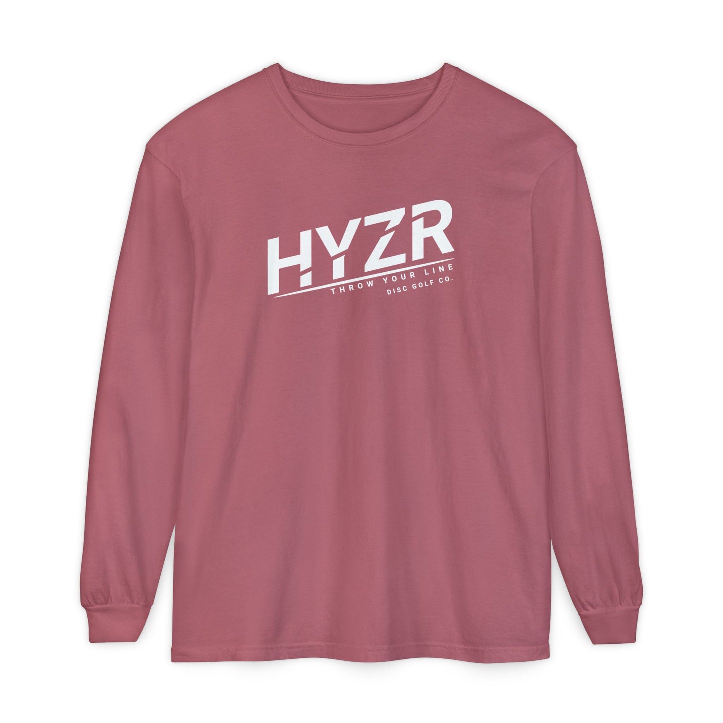 HYZR Branded Long Sleeve Tee — Garment-Dyed Casual Streetwear