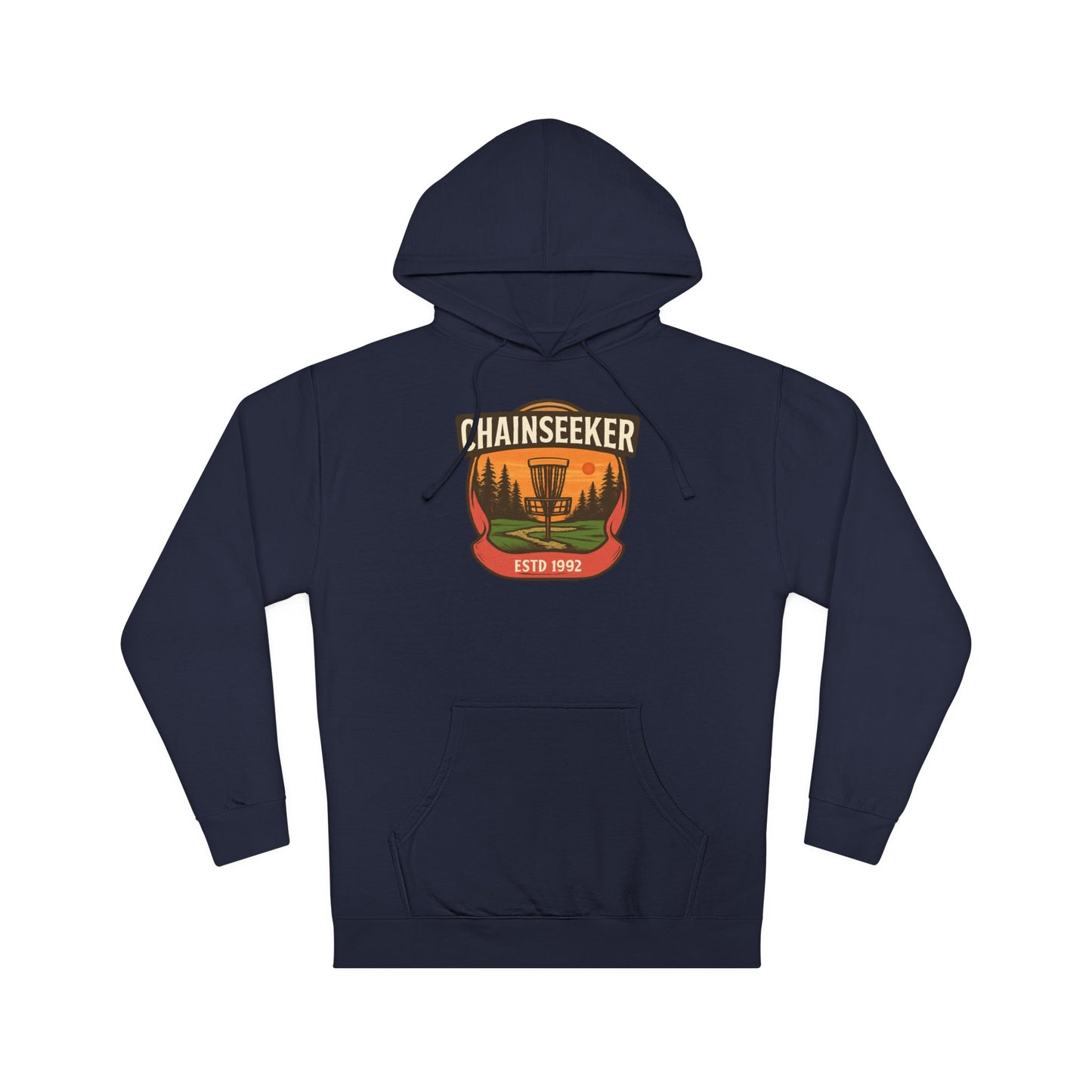 Chainseeker Hoodie – Vintage Disc Golf Badge Sweatshirt