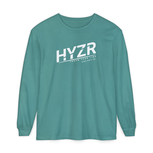 HYZR Branded Long Sleeve Tee — Garment-Dyed Casual Streetwear