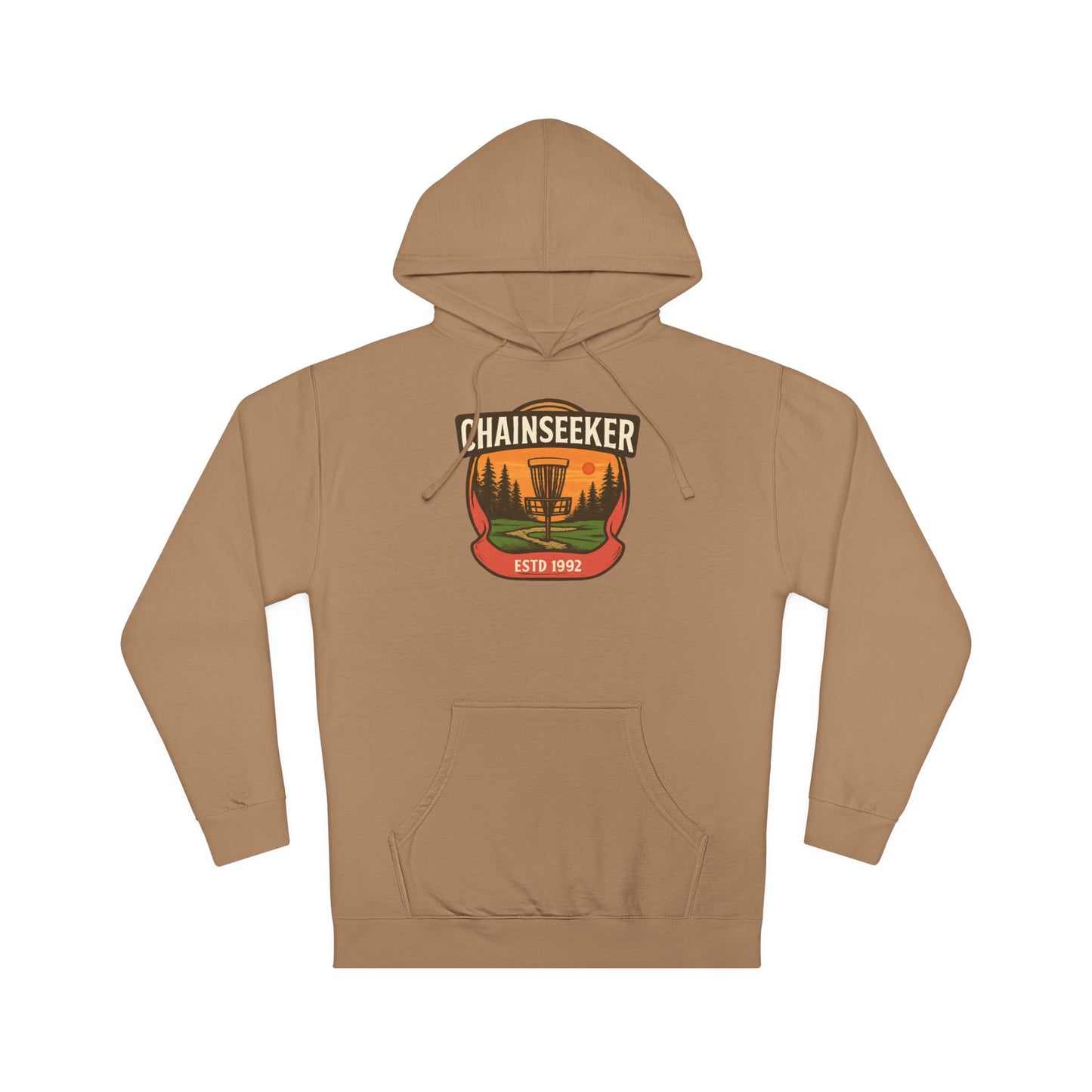 Chainseeker Hoodie – Vintage Disc Golf Badge Sweatshirt
