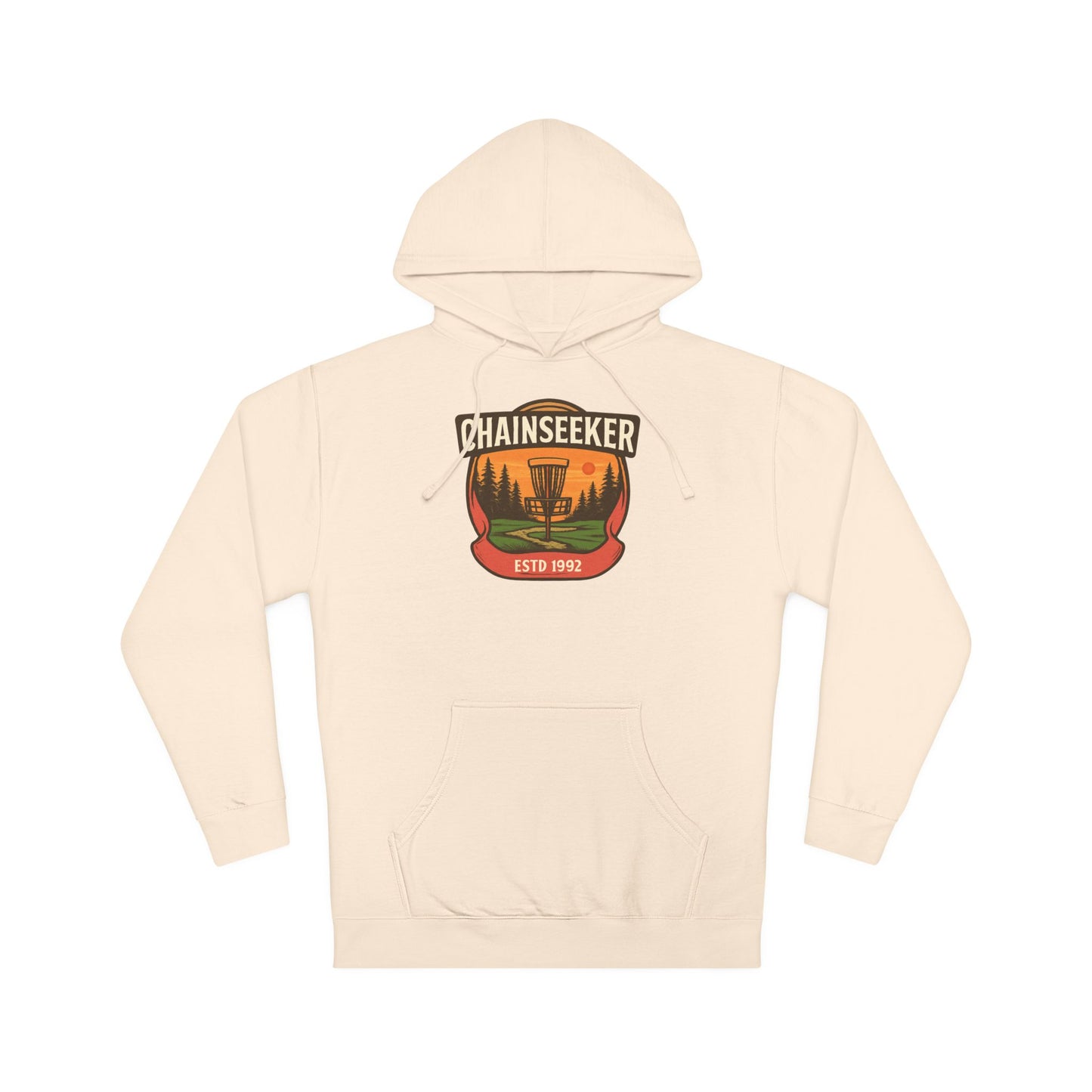 Chainseeker Hoodie – Vintage Disc Golf Badge Sweatshirt