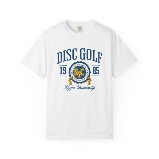 Disc Golf College Tee — "Disc Golf 1985" Vintage Collegiate T-Shirt